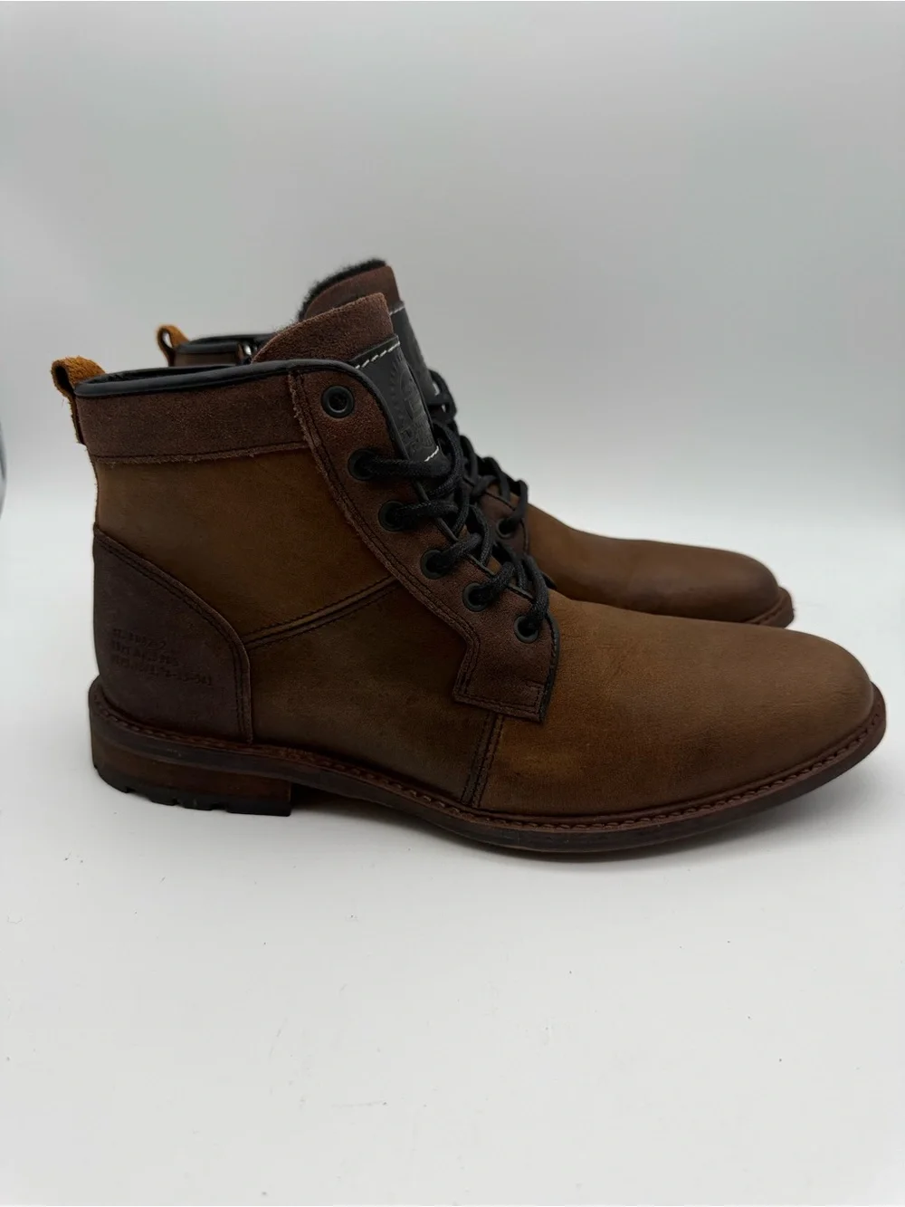 BRAND NEW Bullboxer Redmond Brown Leather Side Zip Chukka Boots Portugal Sz 10 M